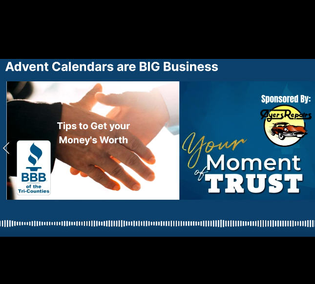Advent Calendars BBB Moment of Trust Sponsored by Ayers Automotive 
