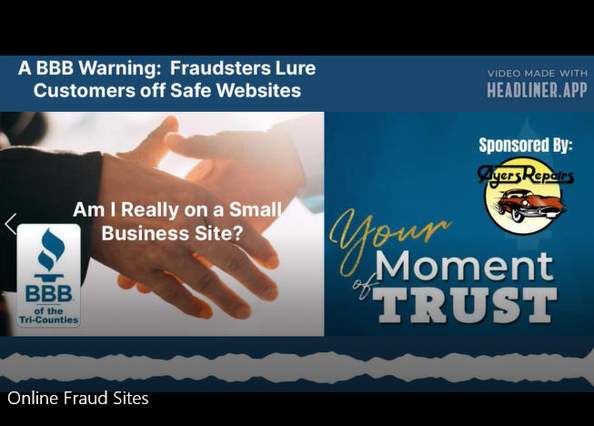 Online Fraud Sites BBB Moment of Trust Sponsored by Ayers Automotive