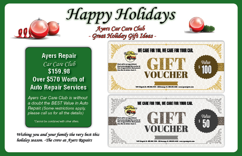 Marry Christmas and Happy Holidays from all of us at Ayers Repairs